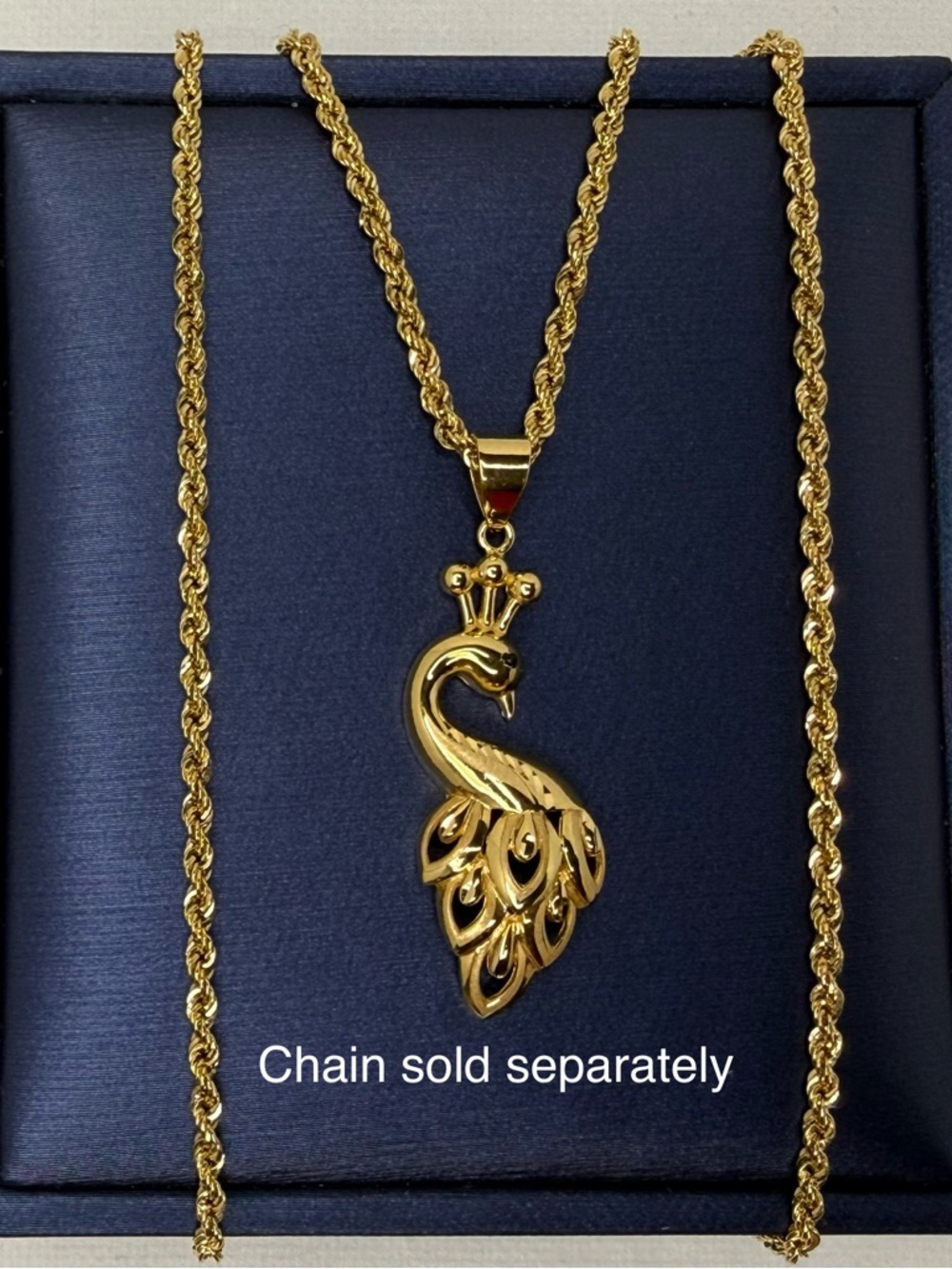 18K Genuine Gold Peacock Pendant (Preowned)